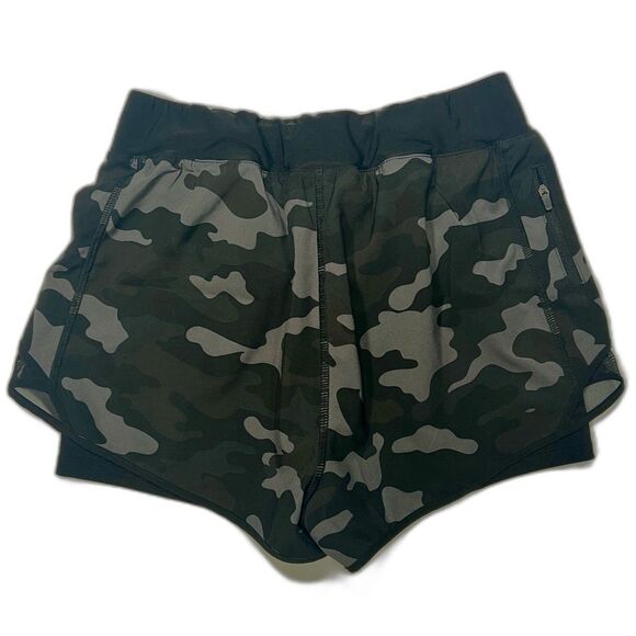 MPG Women's Small Black Gray Camo Lined Running Athletic Workout Shorts - Picture 4 of 6